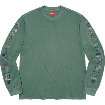 Green Supreme AOI Icons L/S Top Sweaters | Supreme 316KI